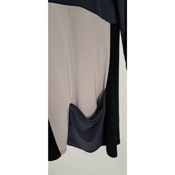 Sympli Matrix Pocket Tunic 8 Color Block Black Gray Oatmeal Lagenlook Art Wear - Picture 3 of 9